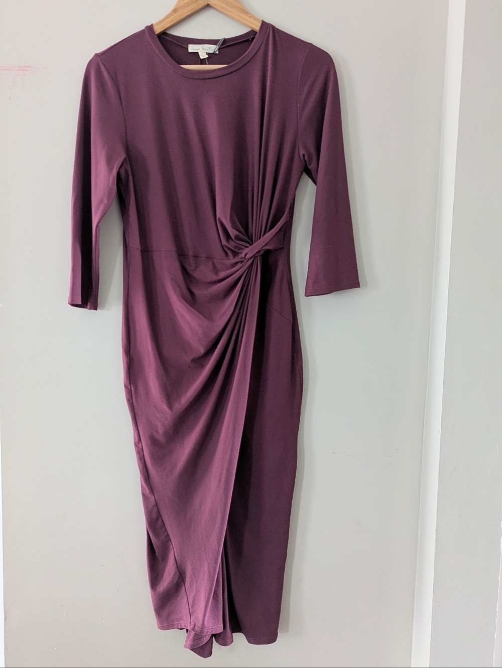 Nine Britton Women's Varella Brushed Knit Midi Dress Wine Red NWT Large Workwear